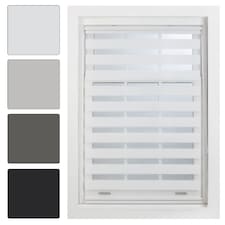 FURNISHED Day and Night Roller Blinds Zebra Window Shades Made to Measure (W)210cm x (L)165cm | White | White | (W) 210cm x (L) 165cm