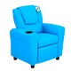 image 6 of HOMCOM Kids Recliner Chair w/ Cup Holder, PU Leather Children Lounger, Blue Blue