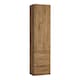 image 1 of Fribo Tall Narrow 1 Door 3 Drawer Cupboard in Oak