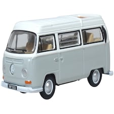 Oxford Diecast VW Bay Window Camper Silver Grey/White