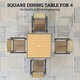 image 5 of Outsunny 90cm Square Outdoor Patio Garden Dining Table with Umbrella Hole Yellow | Natural wood finish