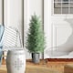 image 8 of HOMCOM 90cm Artificial Cypress Trees Set of 2, UV Resistant Artificial Plants with Decorative Pot, Fake Plants for Indoor Outdoor Decor, Green | Green