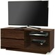 image 3 of Centurion Supports Gallus Premium Walnut with 2-Walnut Drawers and 3-Shelves 32"-55" LED/OLED/LCD TV Cabinet Brown