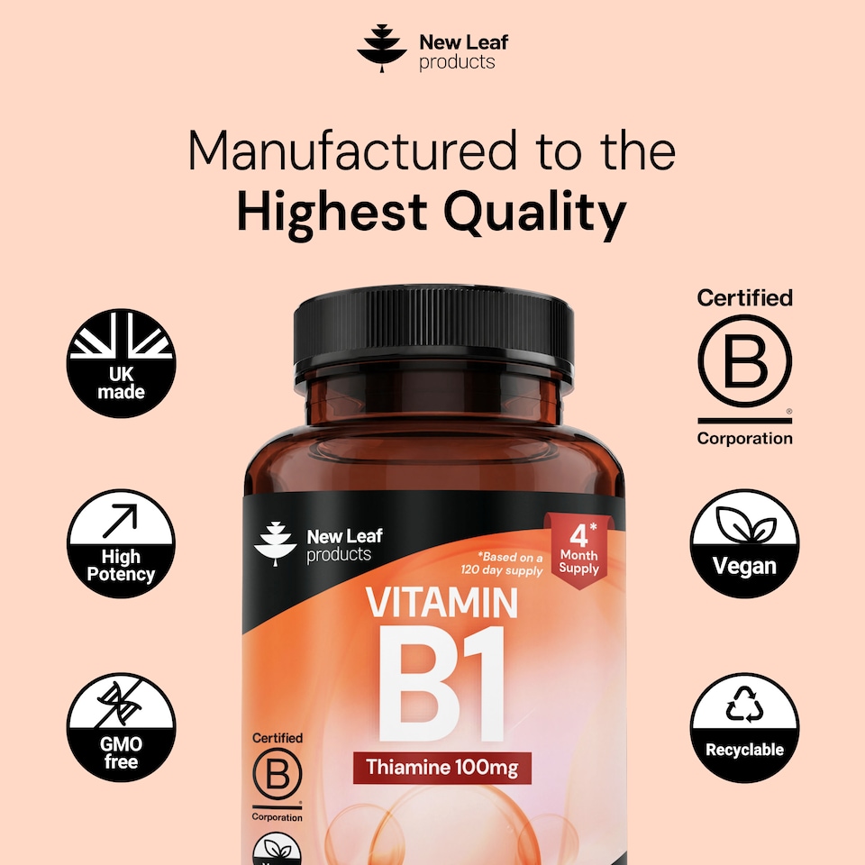 image 1 of Vitamin B1 Tablets Thiamine Supplement High Strength 100mg