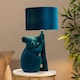 image 1 of ValueLights Kevin Koala Velvet Teal Blue Table Lamp with Velvet Drum Shade