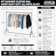 image 7 of 6ft Garment Clothes Rail Super Heavy Duty All Metal Black | Black