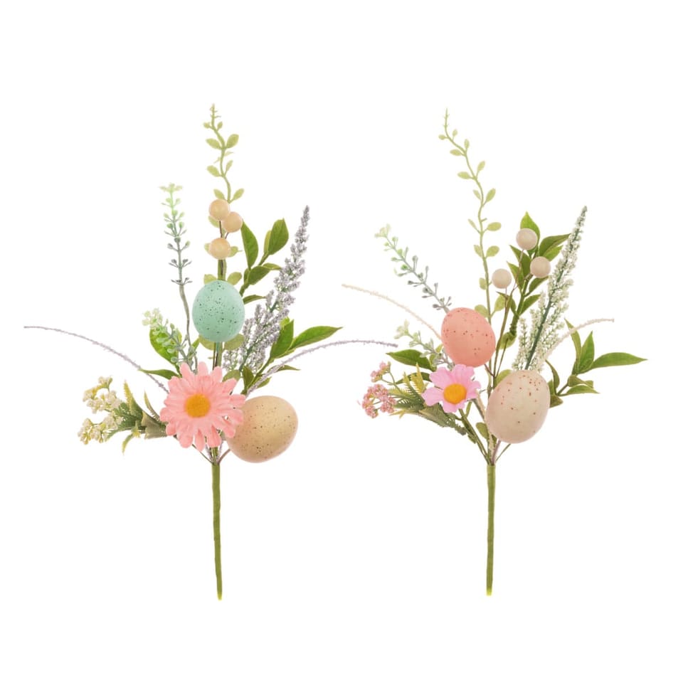 FloralSilk Set of 2 Speckled Egg Easter Stems
