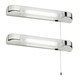 image 1 of Set of 2 Rise - Chrome Bathroom Shaver Lights Chrome | White