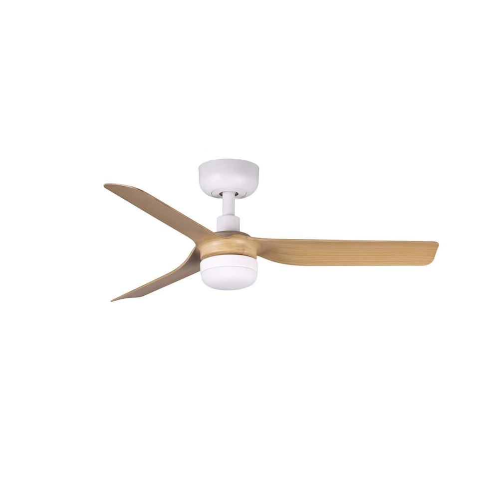 image 1 of Mini Punt 90cm LED Ceiling Fan Matt White, Maple Blades CCT
