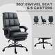 image 6 of HOMCOM Executive Office Chair with Footrest, PU Leather High Back Desk Chair with Lumbar Support, Swivel Computer Chair with Adjustable Height and Padding Armrests, Black