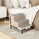 image 5 of PawHut Dog Stairs with Storage, Pet Steps for Older Cats & Small Dogs with Non-Slip Cover, Puppy Pet Steps for Sofa, High Bed, Oak Tone