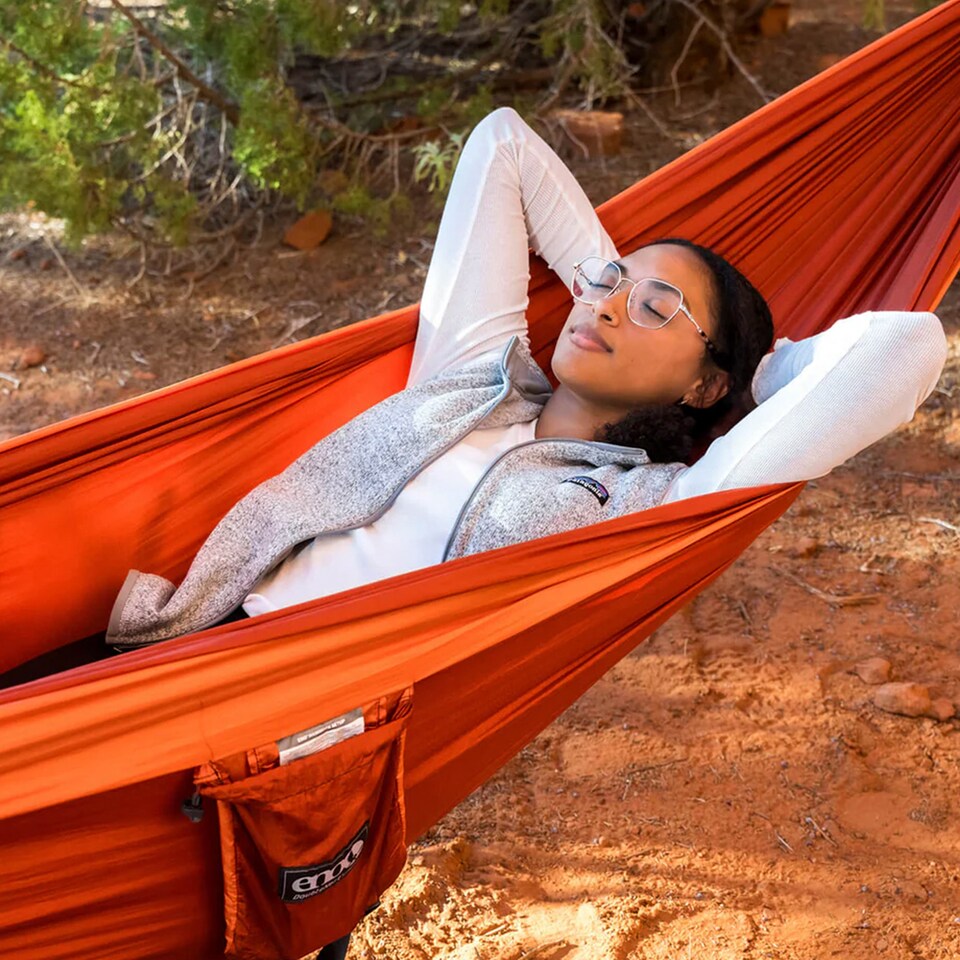 image 1 of DoubleNest Hammock - Lightweight Durable Portable Camping Hammock | Blue | Blue