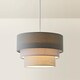 image 4 of ValueLights Aztec 3 Tier Charcoal Fabric Ceiling Light Shade | Grey