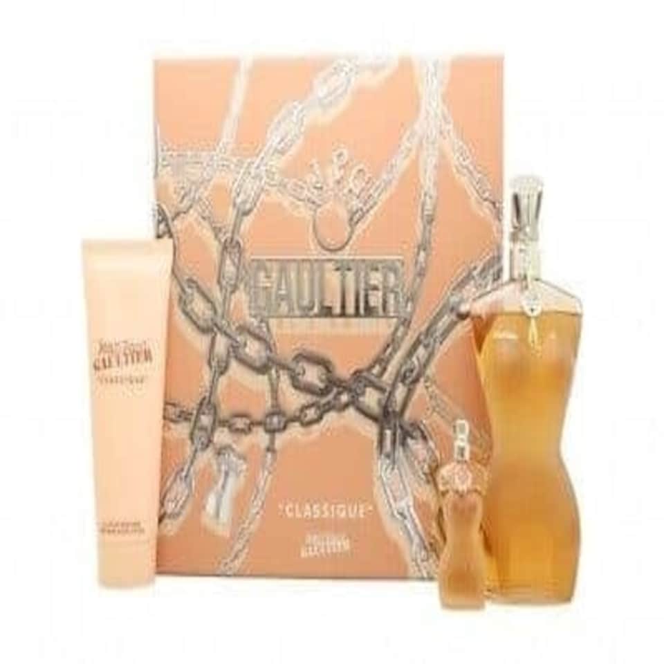 image 1 of JEAN PAUL GAULTIER CLASSIQUE GIFT SET 100ML EDT + 75ML BODY LOTION + 6ML EDT