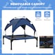 image 4 of PawHut Cooling Raised Dog Bed w/ Breathable Mesh, for S, M Dogs - Dark Blue