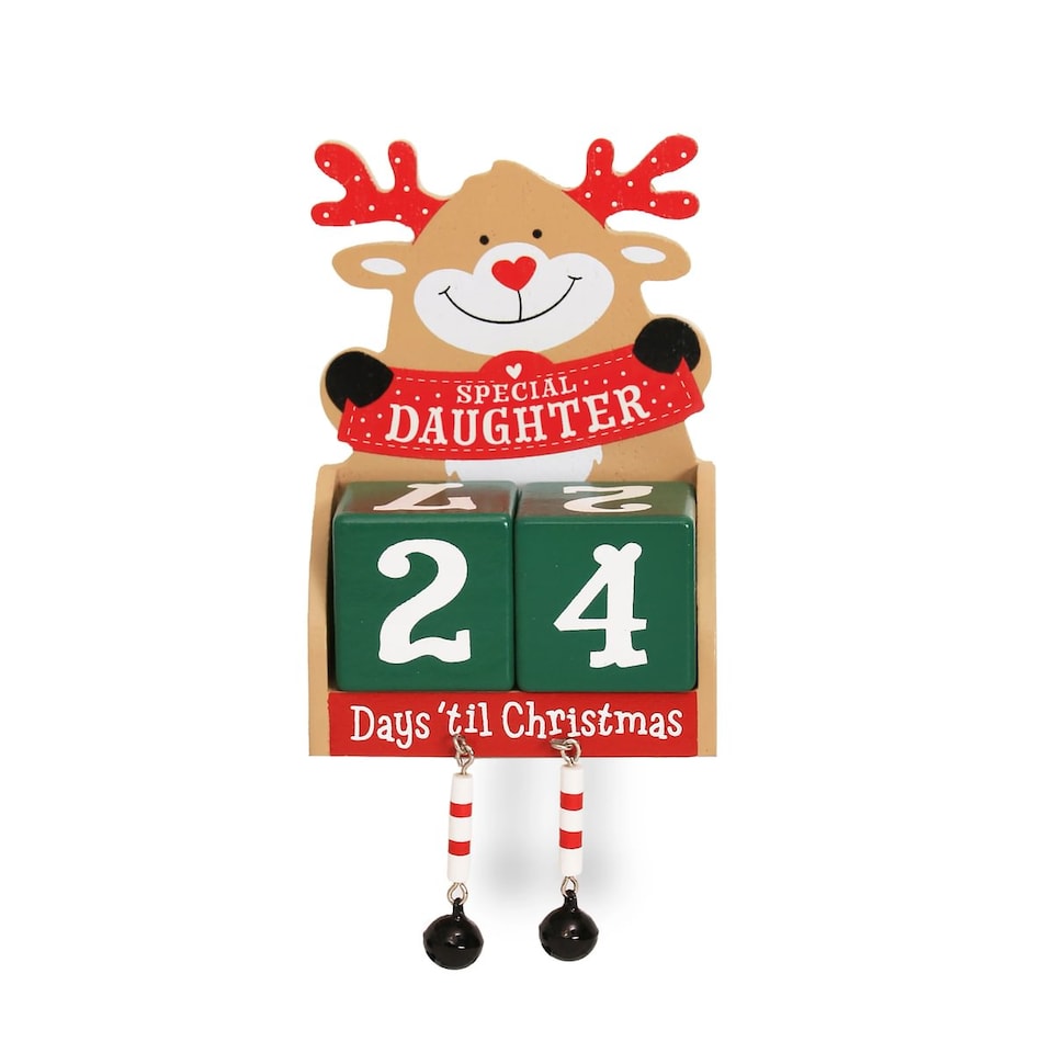 image 1 of Pre-personalised Wood Advent Block - Over 80 Titles - Special Daughter