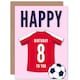image 1 of Football Strip Kit White Red Jersey Age 8 Year Old Child Kids 8th Birthday Card