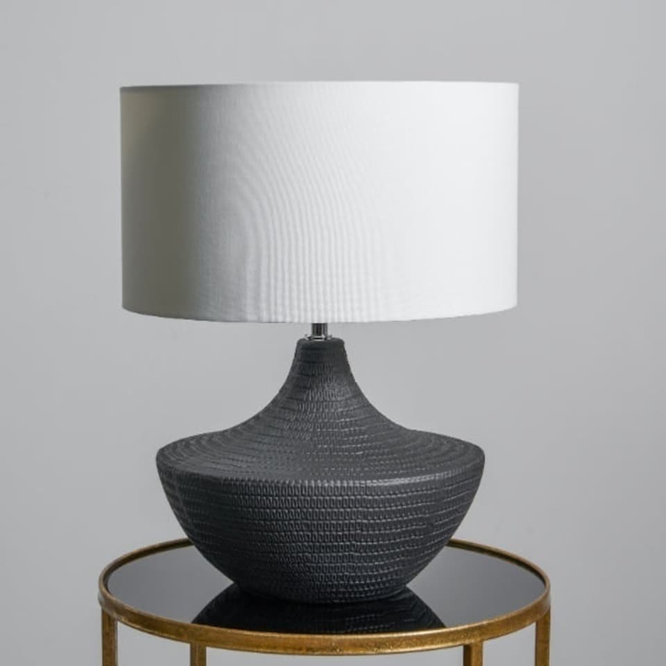 image 1 of Vilma Ceramic Black Table Lamp
