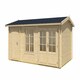 image 2 of Wrexham 2-Log Cabin, Wooden Garden Room, Timber Summerhouse, Home Office - L525 x W350.8 x H250.8 cm Brown