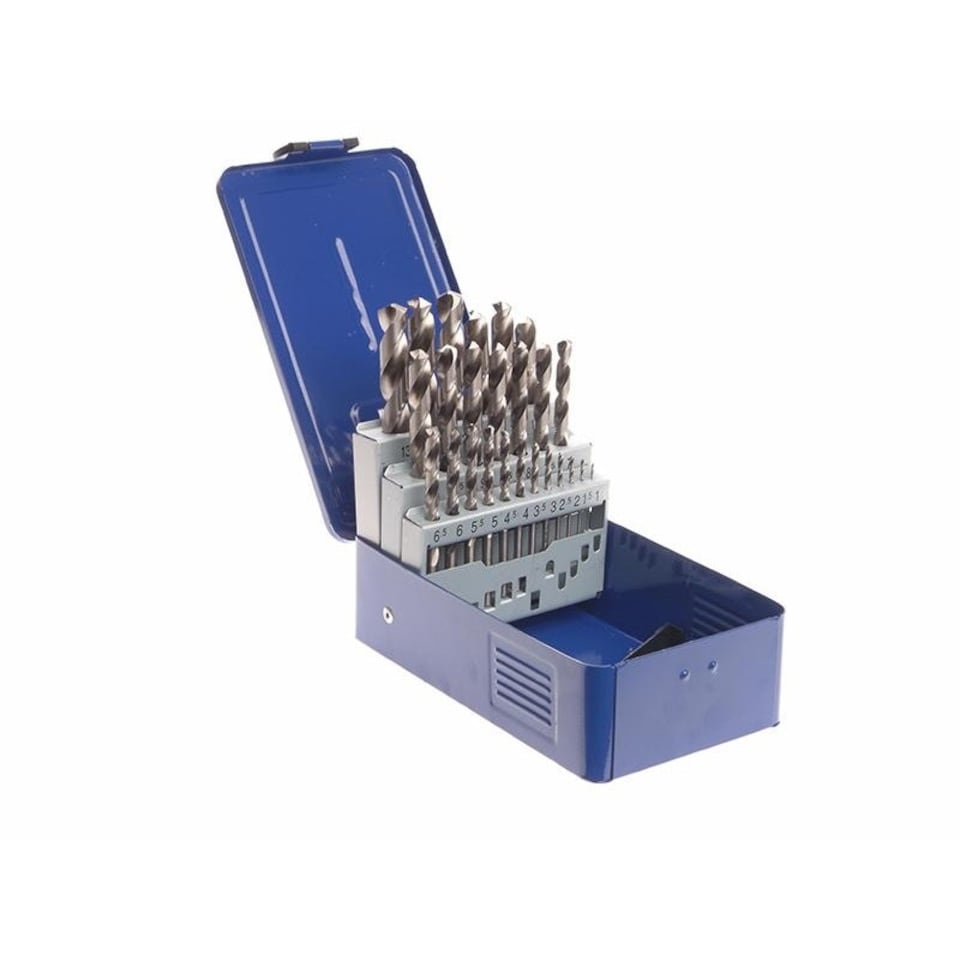 Faithfull Hss Pro Drill Sets In Metal Case - Multi Colour - Set of 25