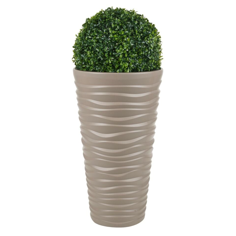 image 1 of Slim Plastic Round Flower Pot with Inserts - 52x29.6x29.6cm | Brown | Light Brown & Set of 1 | 1