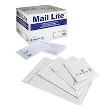 500 x White Mail Lite A/000 (110 x 160mm) Padded Postal Bubble Lined Envelopes White | One Size