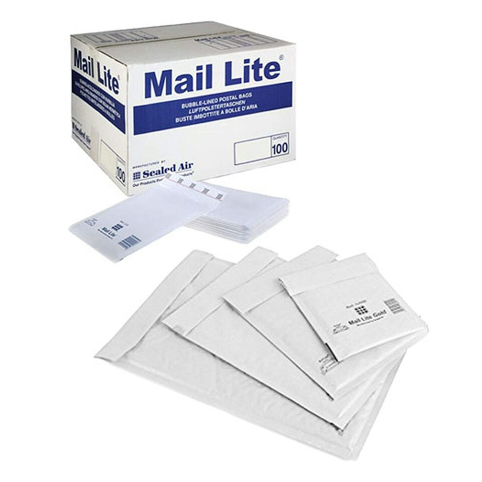 image 1 of 500 x White Mail Lite A/000 (110 x 160mm) Padded Postal Bubble Lined Envelopes White | One Size