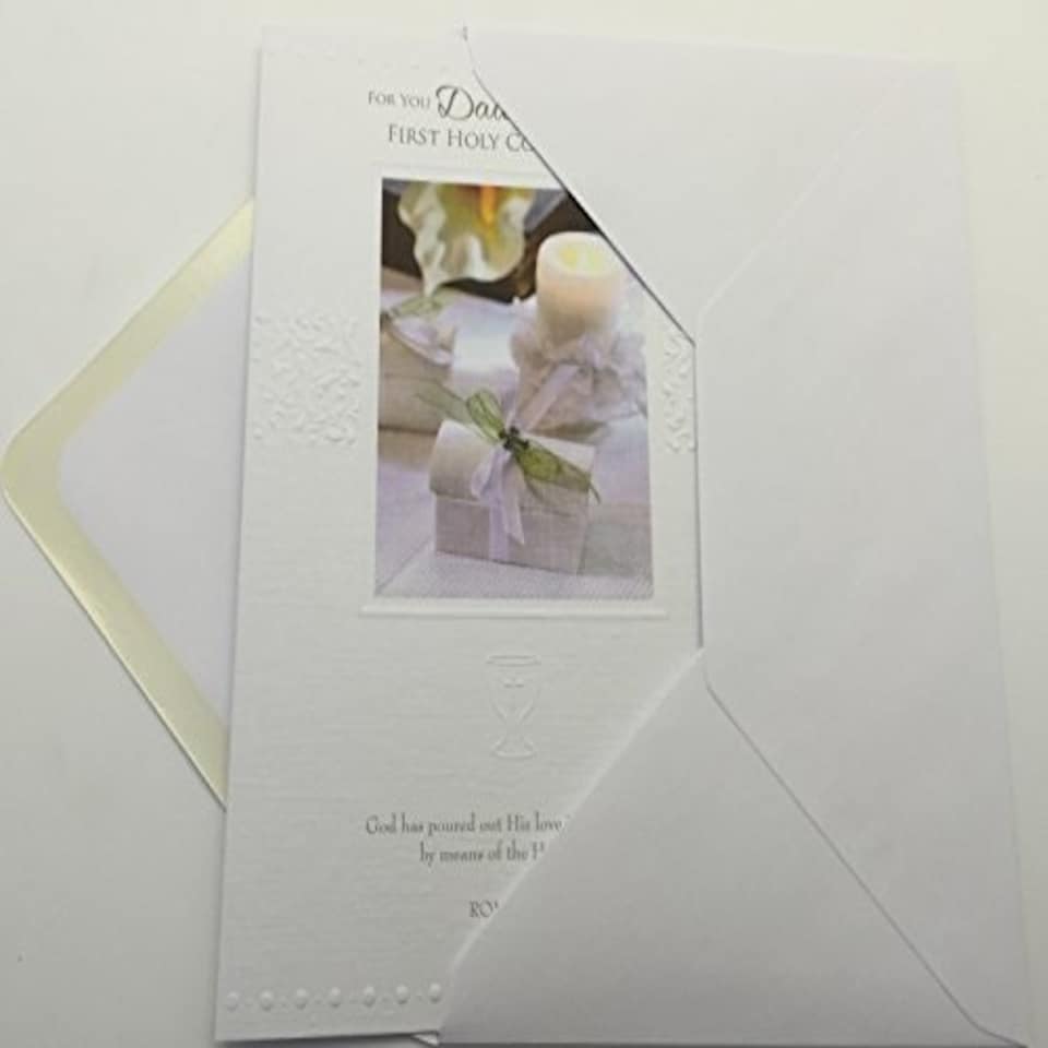 image 1 of FOR YOU DAUGHTER ON YOUR FIRST CARD. DAUGHTER FIRST HOLY COMMUNOIN CARD