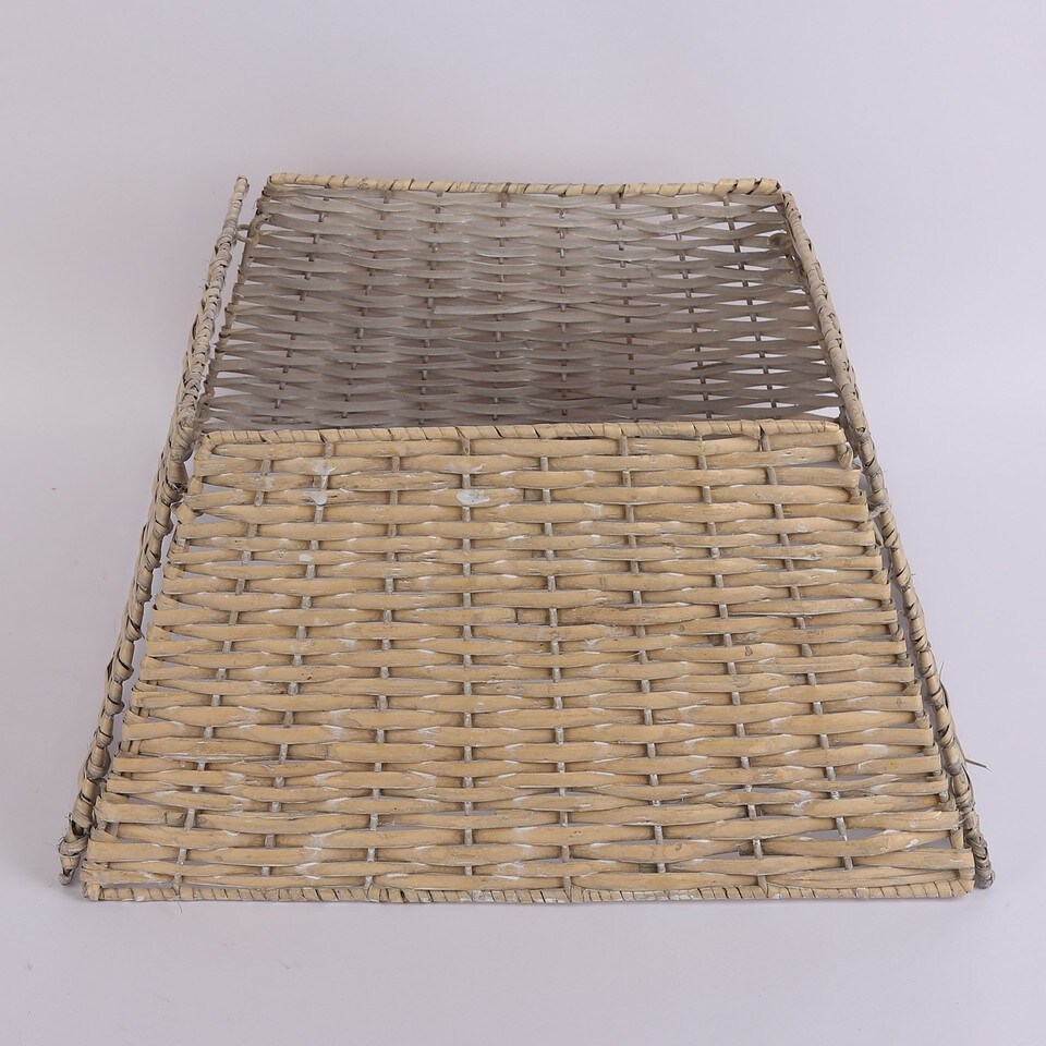 image 1 of 47cm Square Christmas Tree Skirt Stand Decorative Base Festive Xmas PVC Rope | Multi | Natural | 1