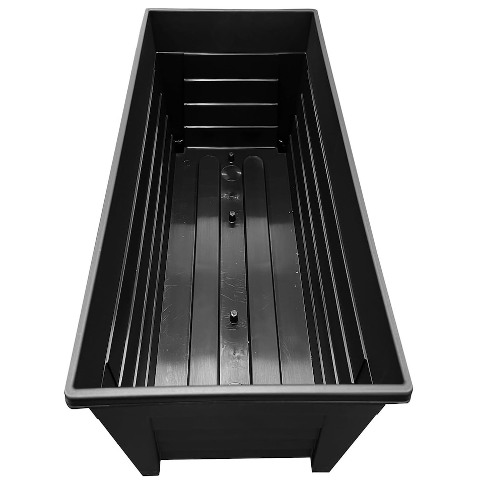 image 1 of Set Of 2 Black Grosvenor Troughs 55cm Long Flower Planters Ideal For Gardens & Patio Areas | Black