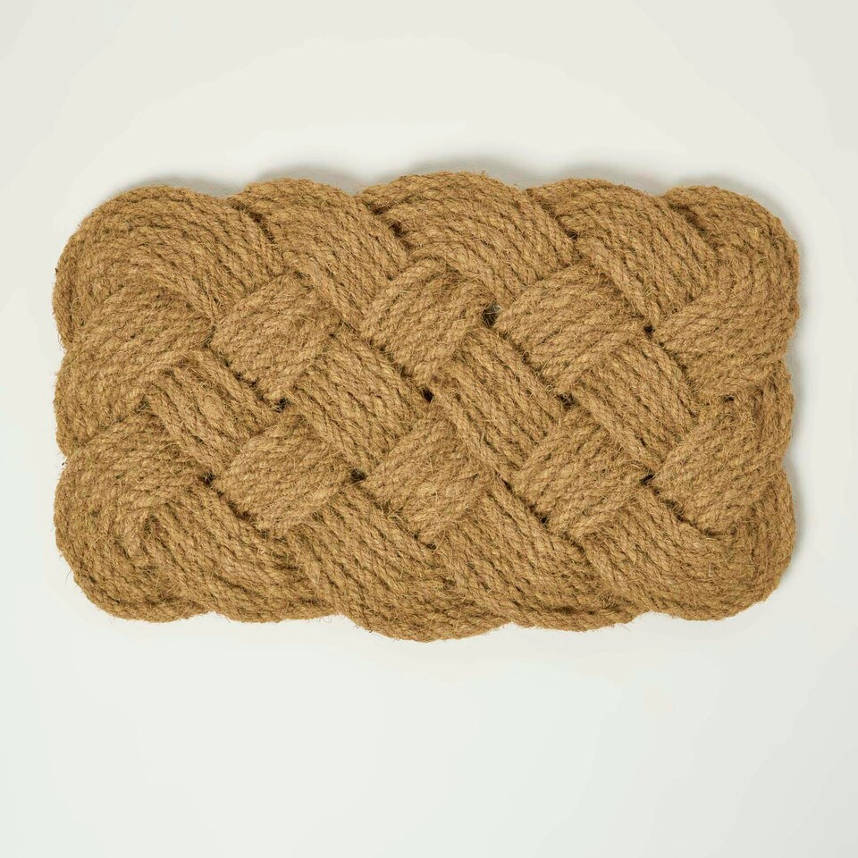 image 1 of Homescapes Knotted Coir Doormat - 75 x 45 cm