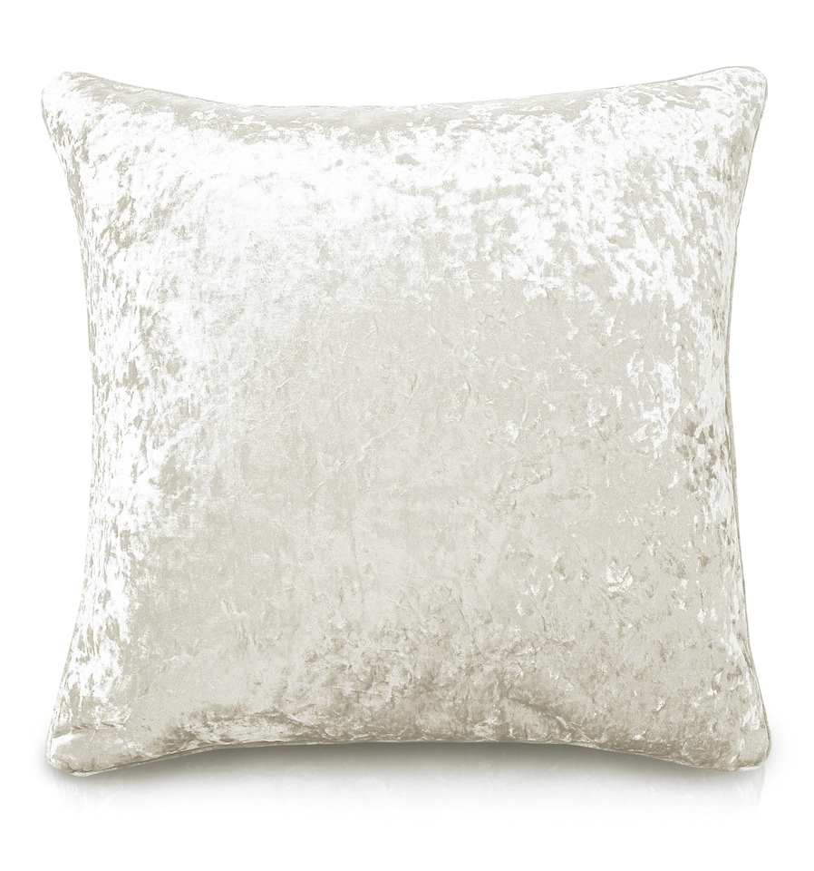 image 1 of Luxury Crushed Velvet Plain Scatter Cushion - 43cm x 43cm | White | Cream