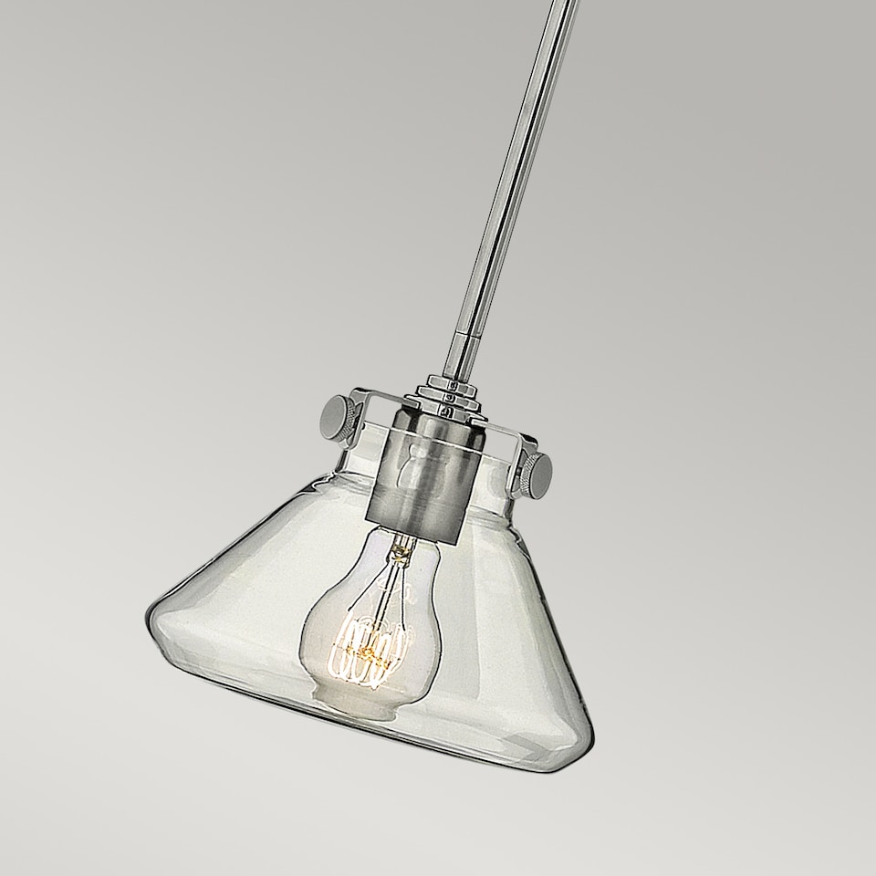image 1 of Congress 1 Light Dome Ceiling Pendant Chrome Clear Glass, E27