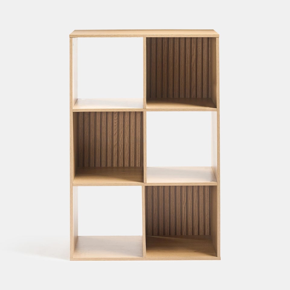 image 1 of OHS Dallas 6 Cube Wood Effect Storage Unit Bookcase Shelf