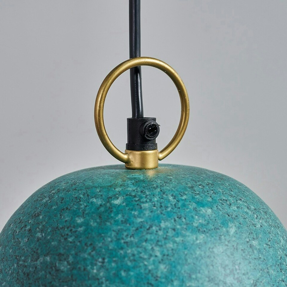 image 1 of ValueLights Contemporary Speckled Green Dome Ceiling Pendant Light Fitting