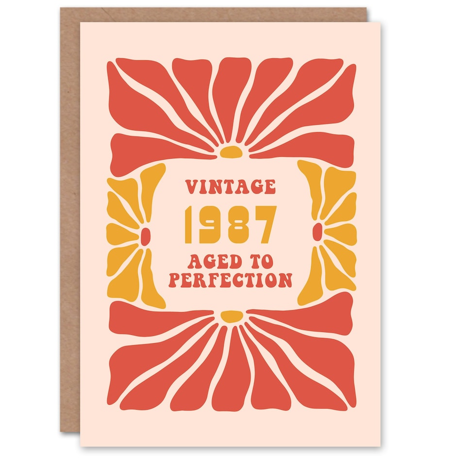 image 1 of Vintage Retro For Her Flower 60s Born 1987 Aged 38 Years Old 38th Birthday Card