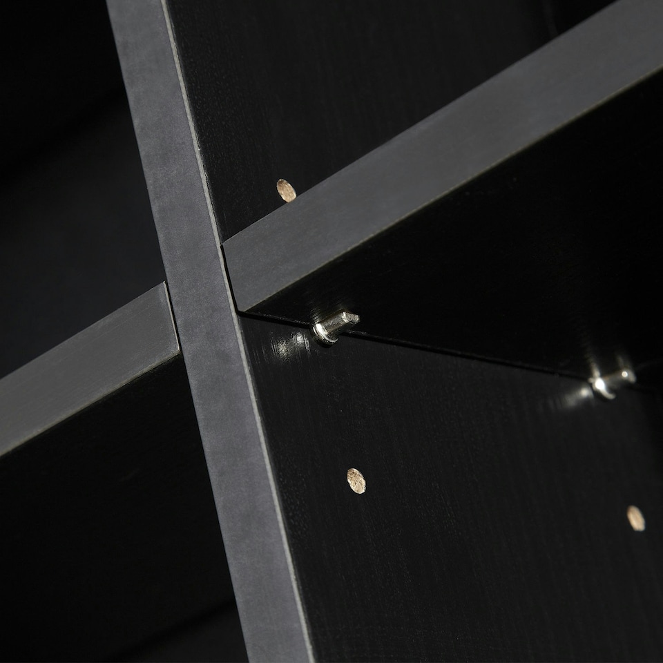 image 1 of HOMCOM CD DVD Media Storage Shelves Display Shelf Racks Wooden Frame Black