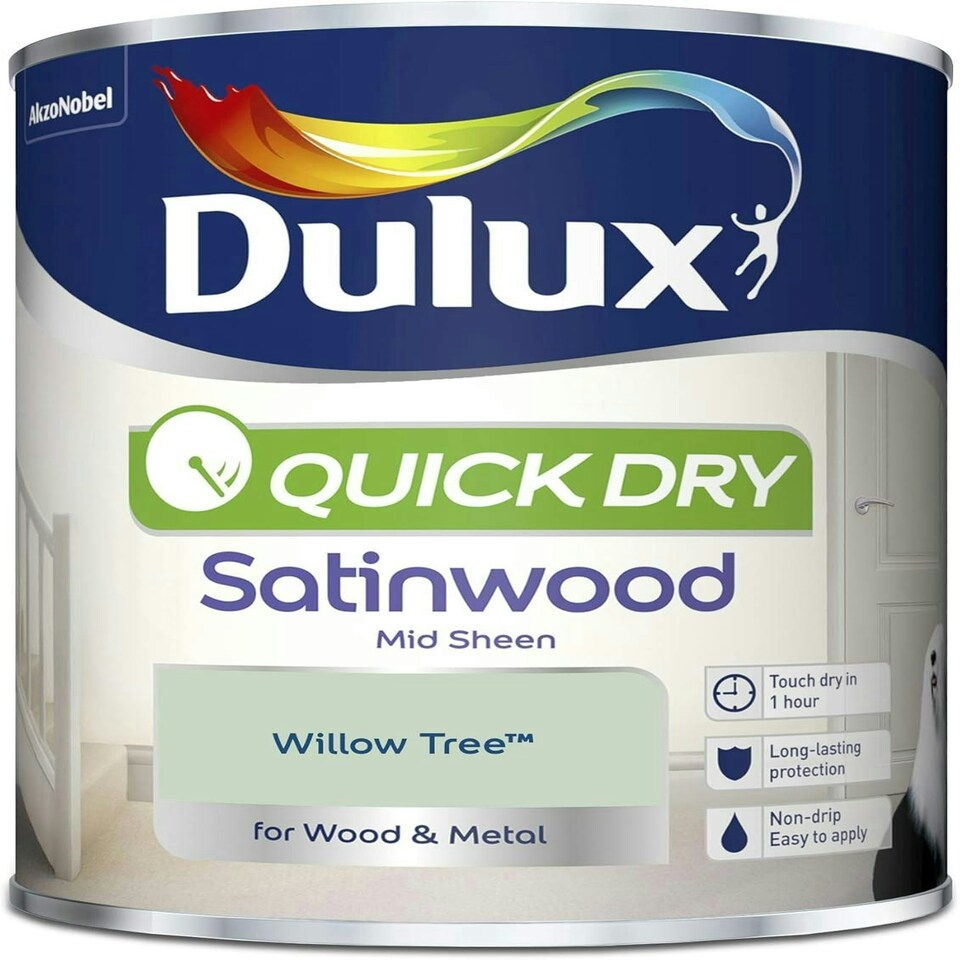 image 1 of Dulux Quick Dry Satinwood Paint - Willow Tree 750ml