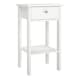 image 1 of Madrid Bedside Table with 1 Drawer in White