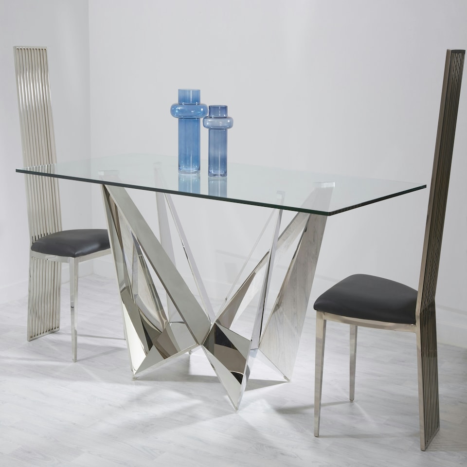 image 1 of Interiors by Premier Silver Finish Dining Chair, Backrest Velvet Office Chair, High Back Dining Chair with Silver Frame