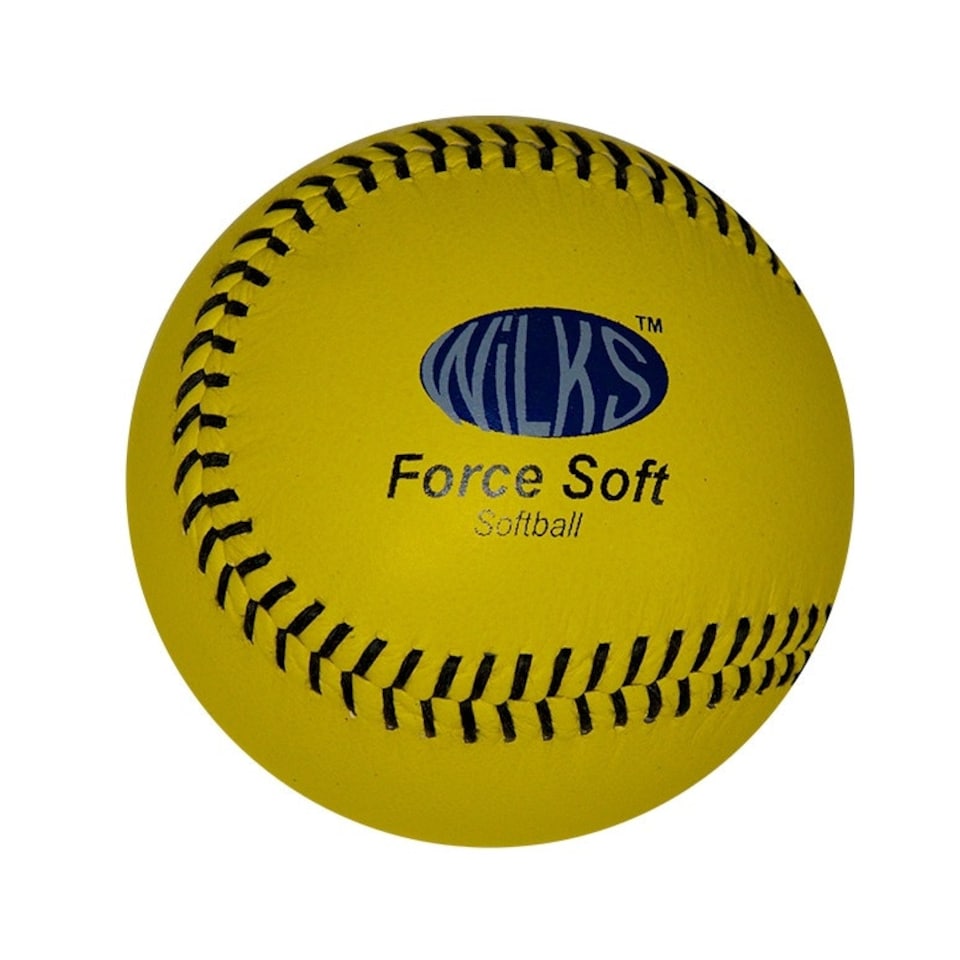 image 1 of Wilks Force Soft Leather Softball - Yellow/Black - One Size