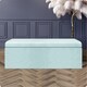 image 1 of 120cm Large Plain Safar Storage Ottoman Box, White Plush Velvet Upholstered Deep Storage Ottoman End of Bed Bench