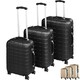 image 9 of Suitcase Set - 3 hard-shell suitcases with telescopic handle, removable wheels | Black | black | 1