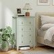 image 2 of HOMCOM Bedroom Chest of Drawers, Modern 4 Drawer Dresser, Green | Green | 60W x 40D x 98H cm