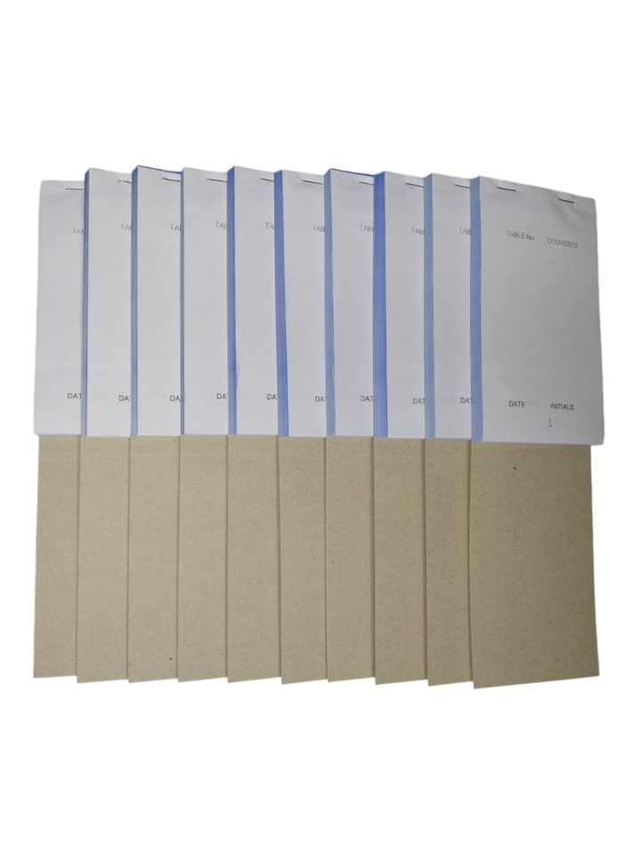 image 1 of Pack of 10 95mm x 165mm White Carbonless Triplicate Restaurant Pads