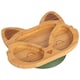 image 1 of Tiny Dining Fox Bamboo Suction Plate - Olive Green Green