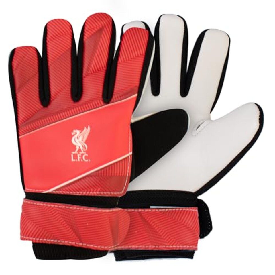 image 1 of Hy-Pro Officially Licensed Liverpool Fc Goalkeeper Gloves - Junior, Fuse Design, Goalie, With Strong Palm Girp For High Performance, Boys And Girls