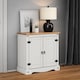 image 1 of Mercers Furniture Corona White 2 Door Cupboard Small Sideboard Solid Wood Pine Wooden with Mexican Styling