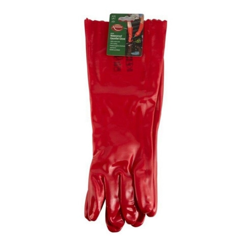Ambassador Unisex Adult Waterproof Gauntlet Glove - Red - One Size