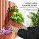 image 4 of Outsunny Wooden Garden Planters with Trellis Wall-mounted Raised Bed Brown